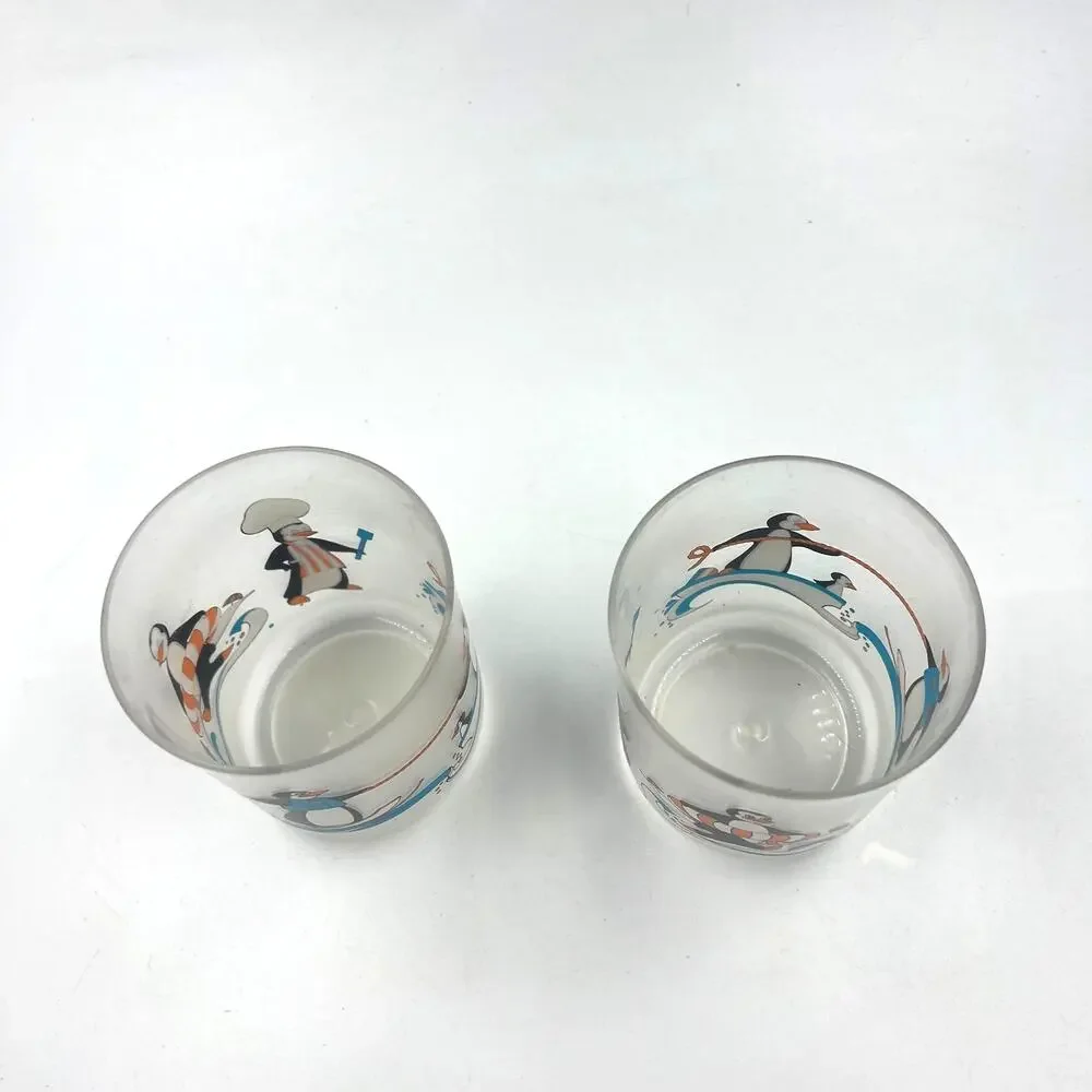 Vintage Plastic Penguins Cups Summer Sports Water‎ Skiing BBQ Swimming Beach